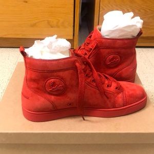 All Red Suede Christian Louboutin